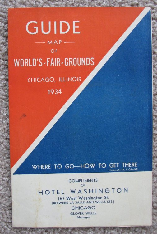 Guide -Map- of World's Fair Grounds, Chicago, Illinois, 1934