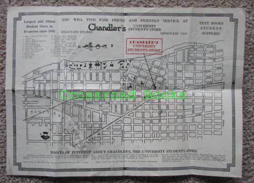 Chandler's University Student's Store, Evanston, Illinois Map [ephemera]