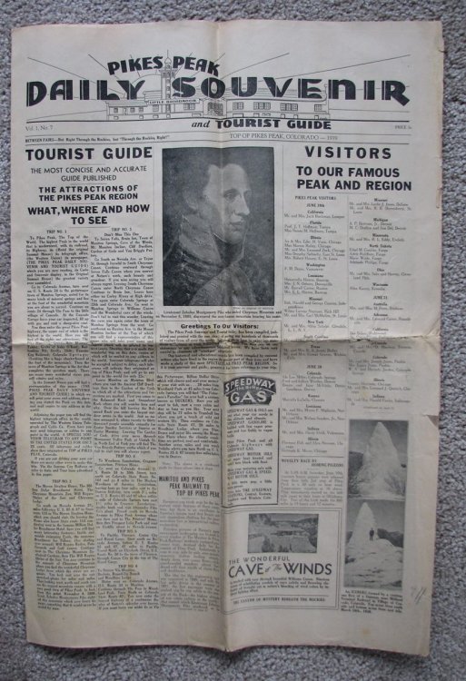 Pikes Peak Daily Souvenir and Tourist Guide: Vol. 1, No. 7, 1939 [Newspaper]
