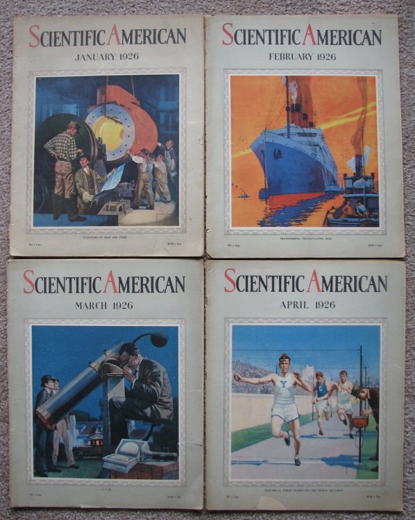 [Four Issues] Scientific American magazine [includes Jan, 1926; Feb, 1926; Mar, 1926; Apr, 1926]