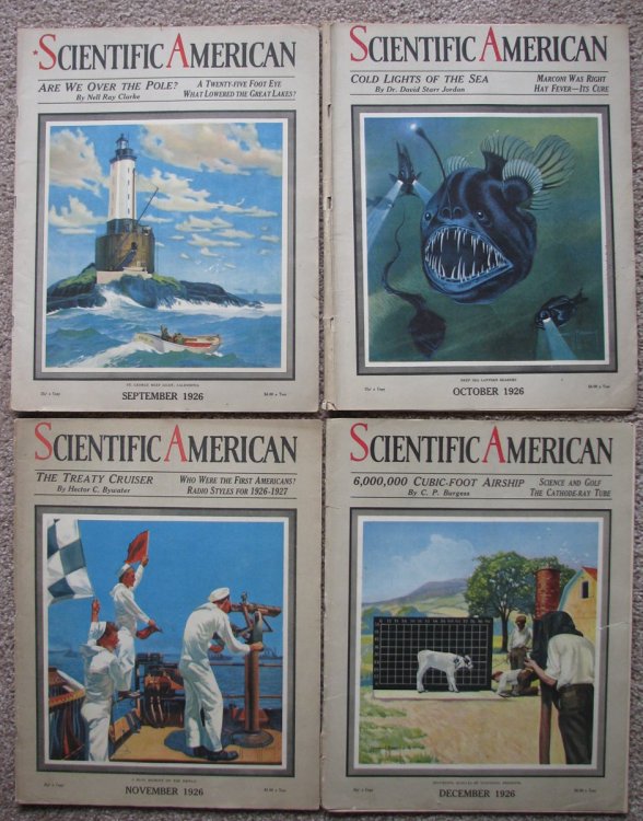 [Four Issues] Scientific American magazine [includes Sept, 1926; Oct, 1926; Nov, 1926; Dec, 1926]