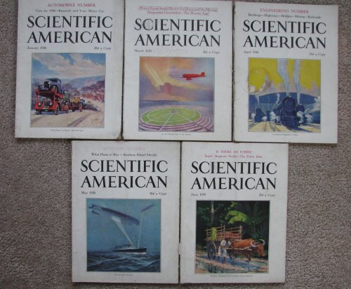 Scientific American magazine, 1930 [5 issues of Volume 142; includes the January, March, April, May, and June issues - Missing the February issue]