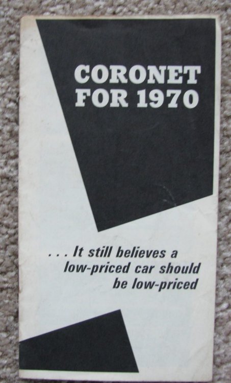 Coronet for 1970. It still believes a low-priced care should be low-priced [Small Dodge Brochure]