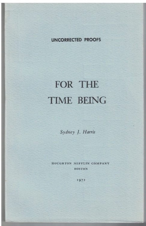 For the Time Being [Uncorrected Proofs]