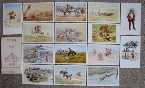Genuine Charles Russell Post Cards - Indian [15 of a packet of 16]