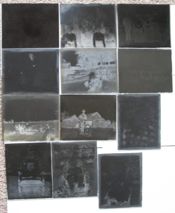 [lot of 12] Glass Plate Negatives [depicting Home & Farm Life In South-central Wisconsin, Mostly Circa 1910's] [service Station]