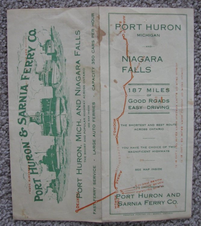 Port Huron & Sarnia Ferry Company brochure: Port Huron Michigan and Noagara Falls [circa 1920's]