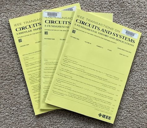 [3 issues of] IEEE transactions on Circuits and Systems, I: Fundamental Theory and Applications [October 2003, V50, No.10; November 2003, V50, No. 11; January 2004, V51, No. 1]