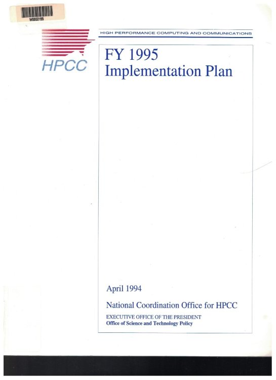 HPCC FY 1995 Implementation Plan [High Performance Computing and Communications]