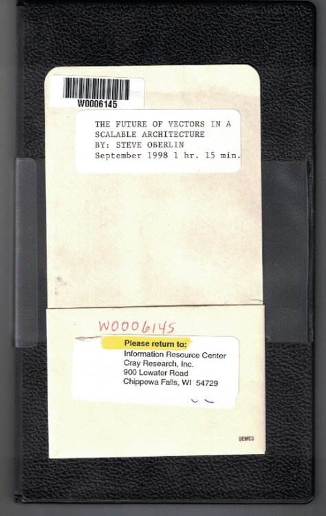 Chippewa Falls Techncal Forum: The Future of Vectors in a Scalable Architecture [VHS Videotape]