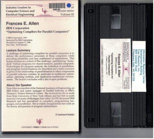 Optimizing Compilers for Parallel Computers [VHS Videotape]