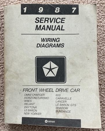 1987 Chrysler Corporation Service Manual Wiring Diagrams, Front Wheel Drive Car [Chrysler, Dodge, Plymouth]