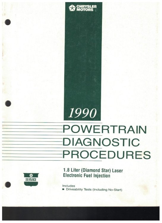 1990 Powertrain Diagnostic Procedures: 1.8 Liter (Diamond Star) Laser Electronic Fuel Injection [Chrysler]