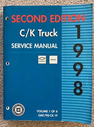 1998 Chevrolet and GMC C/K Truck Service Manual (Volume 1 Only) [Second Edition]