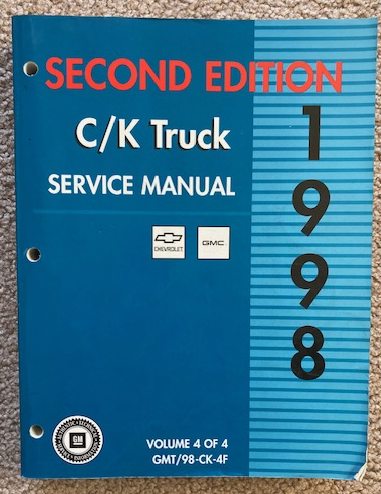 1998 Chevrolet and GMC C/K Truck Service Manual (Volume 4 Only) [Second Edition]