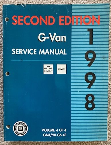 1998 G-Van - Chevrolet Express and GMC Savanna Service Manual (Volume 4 only) [Second Edition]