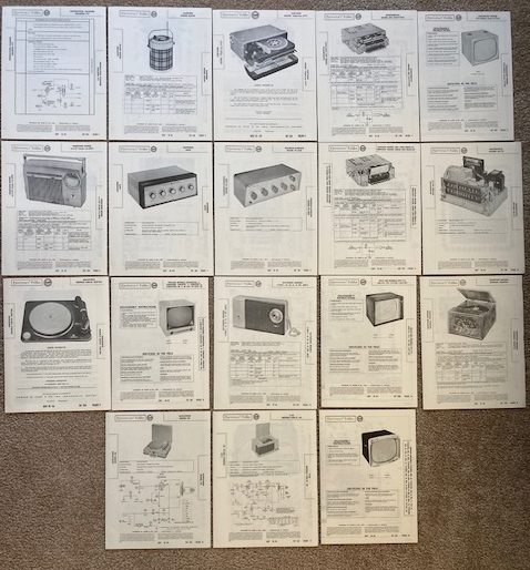 [Sams] Photofact Folder, Set 335 (includes Folders #1-6, 8-17, & 19) [Folder #3 is for the Chrysler Highway Hi Fi]
