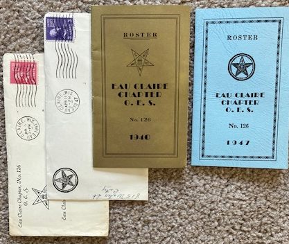 Roster, Eau Claire Chapter O. E. S., No. 126 [Two copies: 1940 and 1947] Order of the Eastern Star]