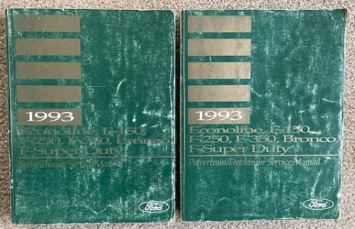1993 Ford F-150, F-250, F-350, Bronco, F-Super Duty Truck Serice Manuals (2 volume set, including Body/Chassis and Powertrain/Drivetrain manuals)