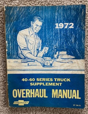 1972 Chevrolet 40-60 Series Truck Overhaul Manual Supplement