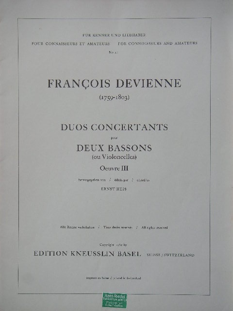 Duos Cencertants pour Deux Bassons