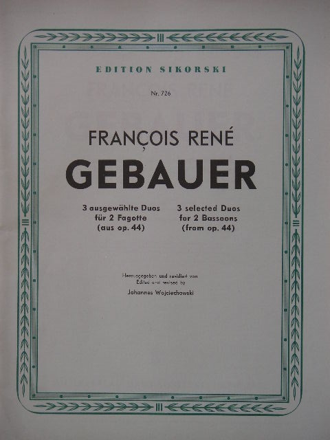 3 Selected Duos for 2 Bassoons from Op. 44