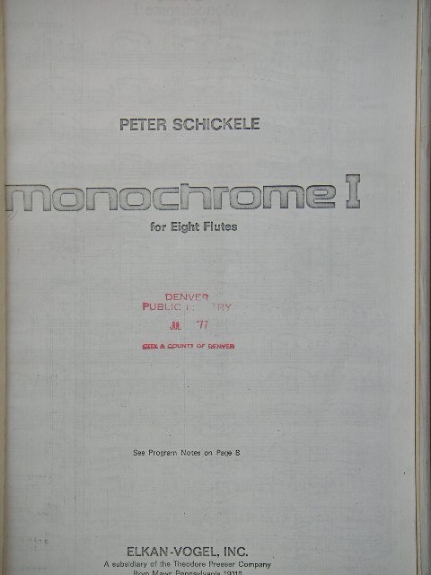 Monochrome I for Eight Flutes