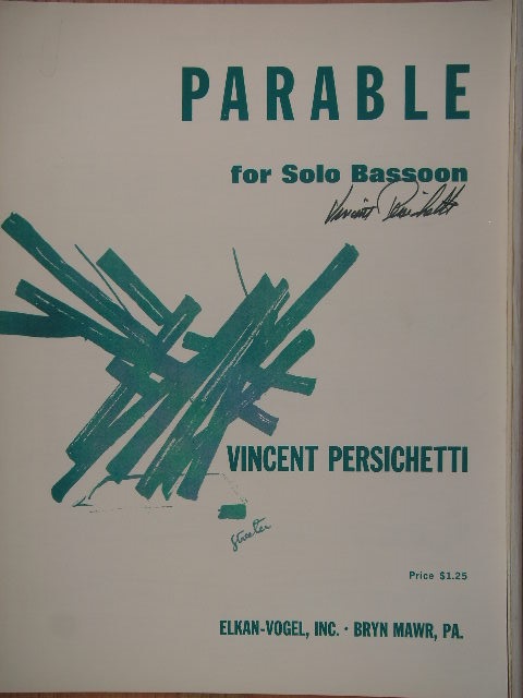 Parable for Solo Bassoon Op. 110