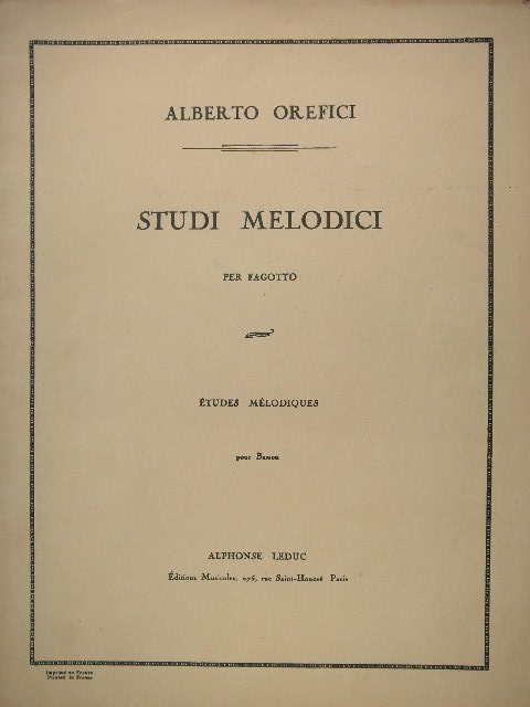Studi Melodici per Fagotto
