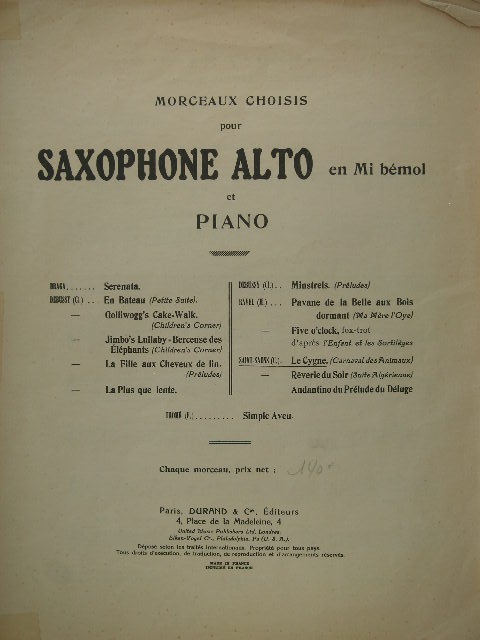 Collection 6 pieces E-Flat Saxophone