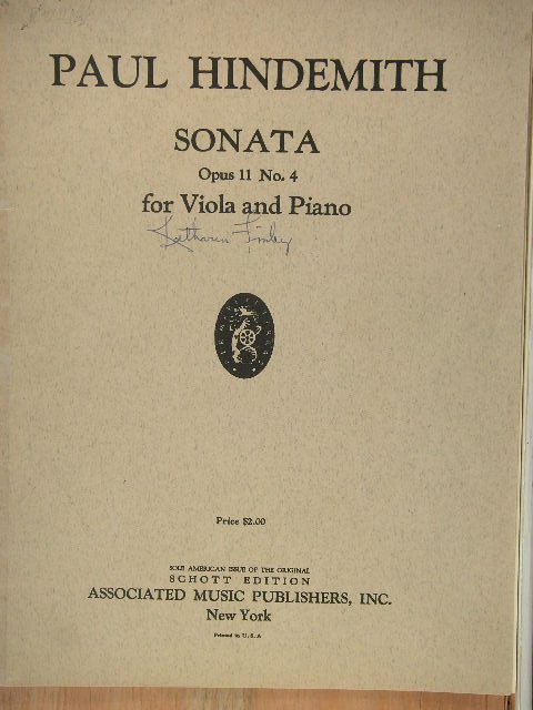 Sonata for Viola and Piano Op. 11, No. 4