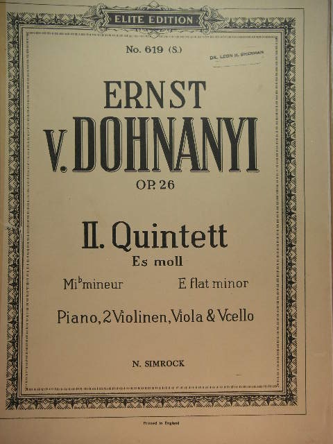 Quintett Es moll, Op. 26