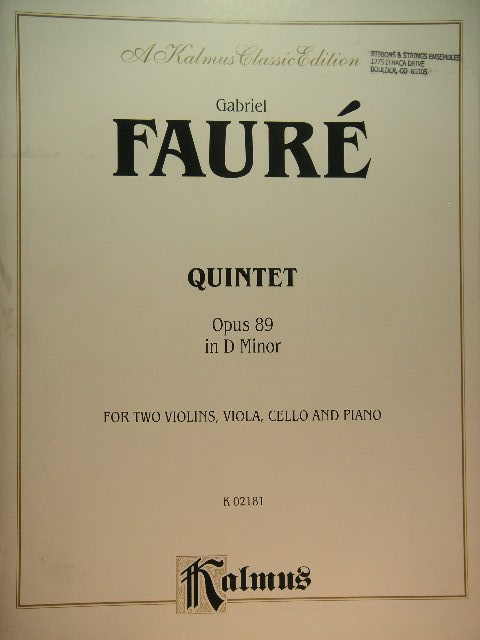 Quintet in D Minor, Op. 89