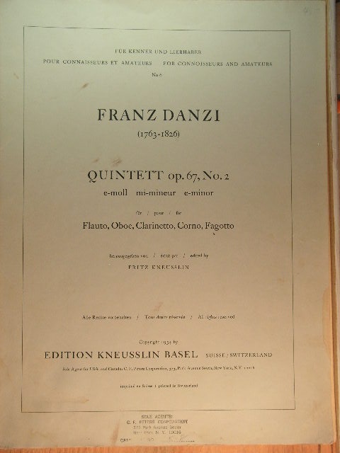 Wind Quintett in E-minor Op. 67, No. 2