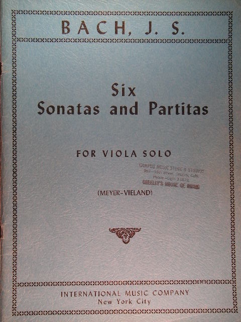 Six Sonatas and Partitas for Viola Solo