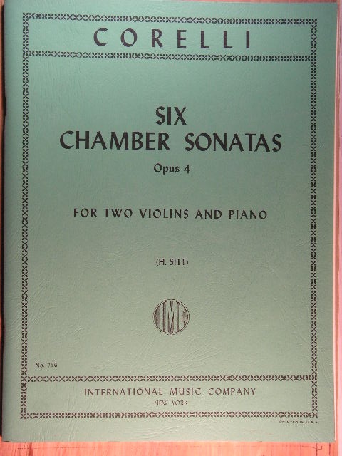 Six Chamber Sonatas Op. 4 (Two Violins/Piano)
