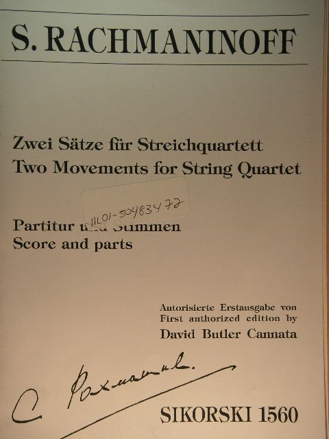 Two Movements for String Quartet