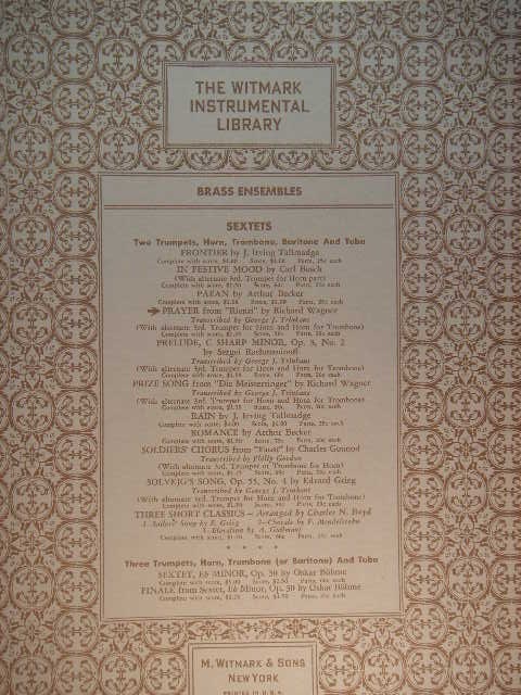 Prayer from Rienzi (for Brass Sextet)