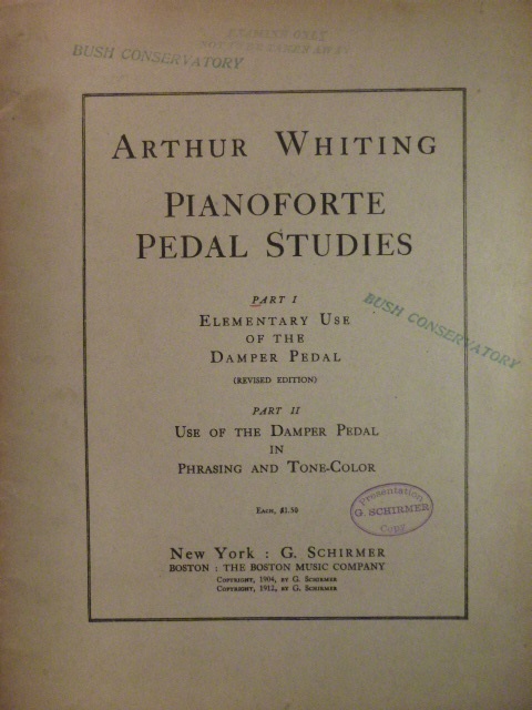 Pianoforte Pedal Studies Book 1