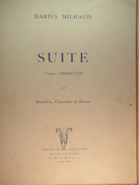 Suite (d'apres Corrette) for Oboe, Clarinet, and Bassoon