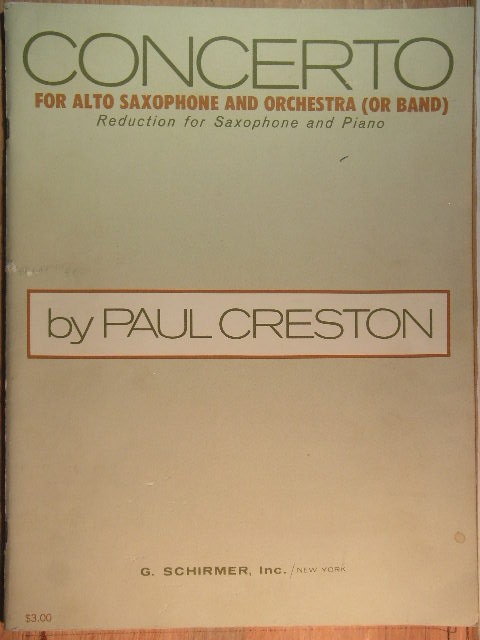 Concerto for Alto Saxophone and Orchestra (or Band) Op. 26