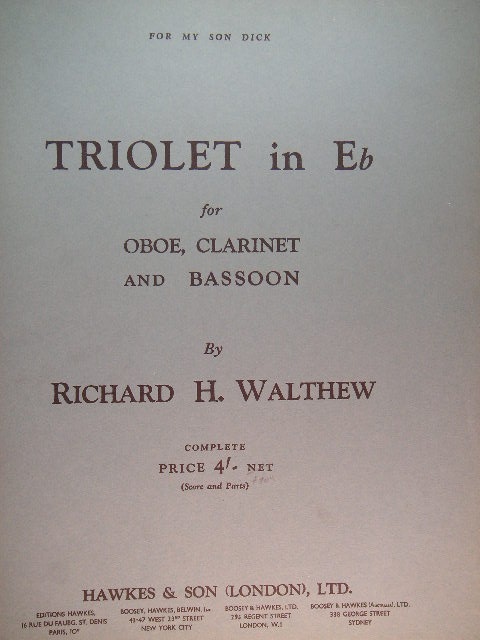 Triolet in E-flat for Oboe, Clarinet, and Bassoon