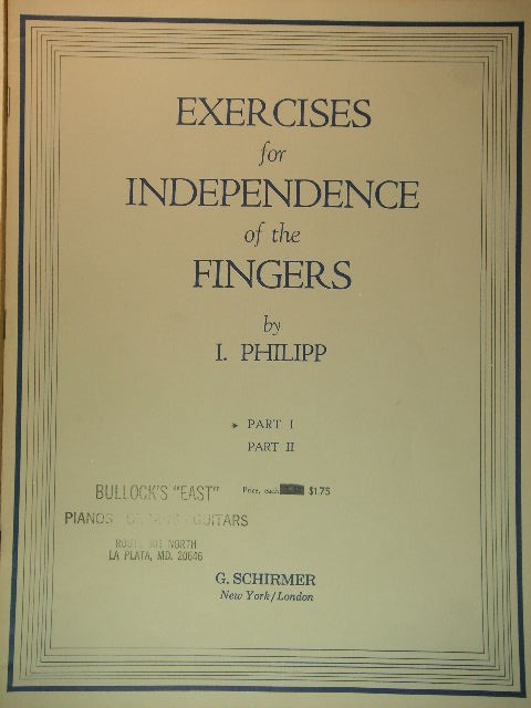 Exercises for Independence of the Fingers, Part One