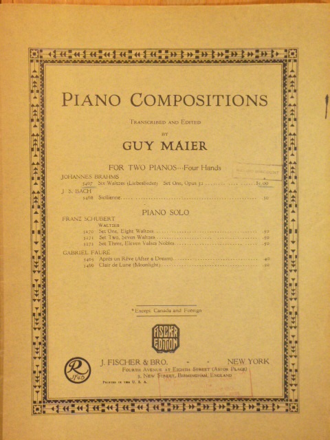 Six Waltzes Op. 52 [two pianos/four hands]