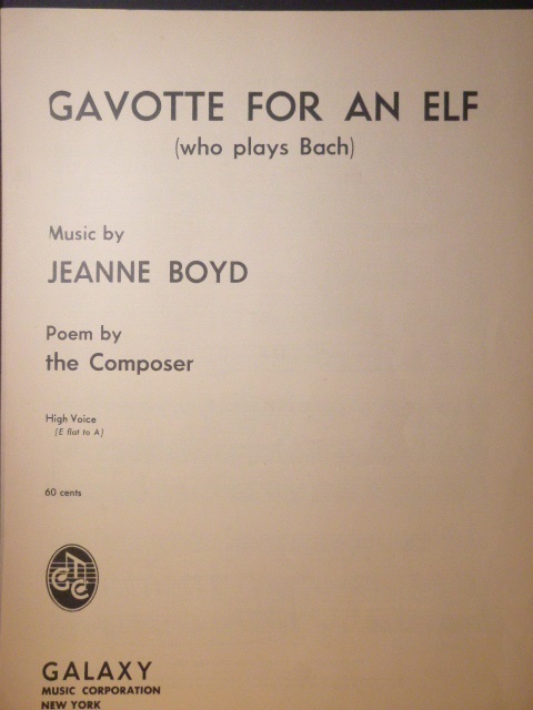 Gavotte for an Elf (who plays Bach)