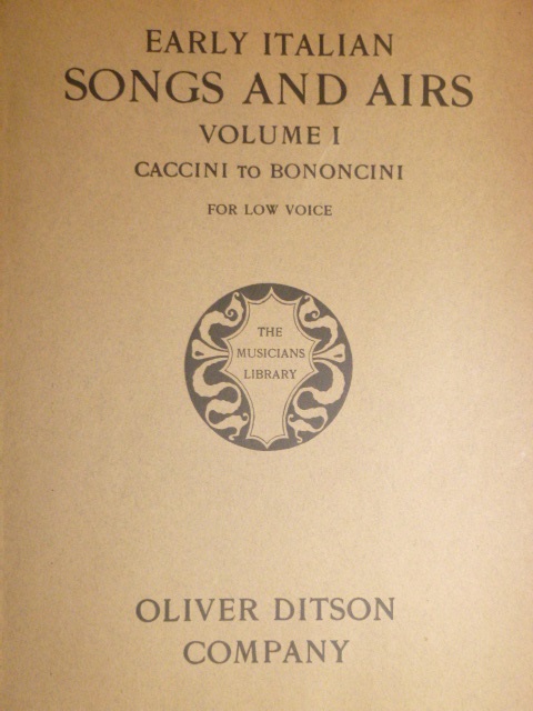 ALBUM: Early Italian Songs and Airs Vol. 1
