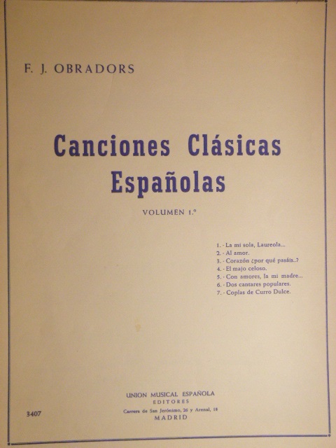 Canciones Clasicas Espanolas Vol. 1