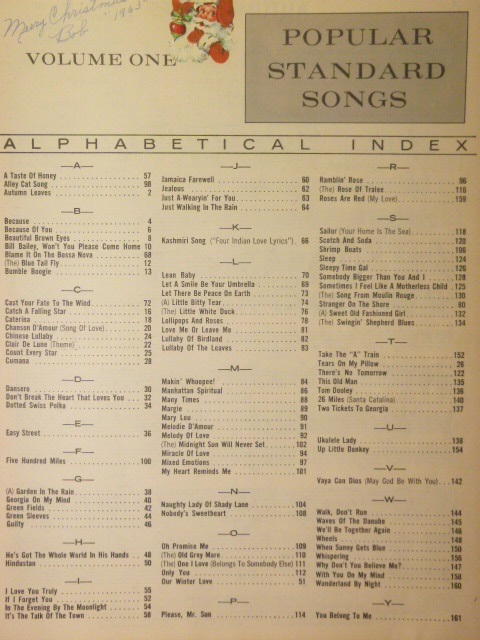 All Organ Deluxe Album, Popular Standard Songs