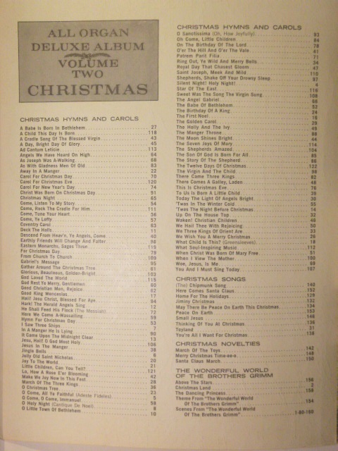 All Organ Deluxe Album, Christmas Songs