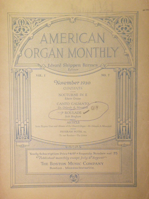 American Organ Monthly November, 1920